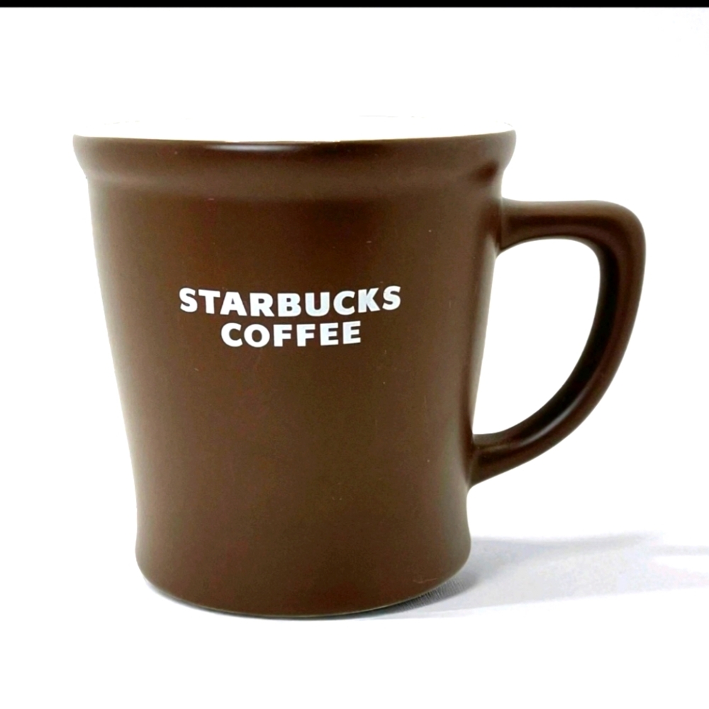 Starbucks Chocolate Brown White Lettering Coffee Mug 16 oz